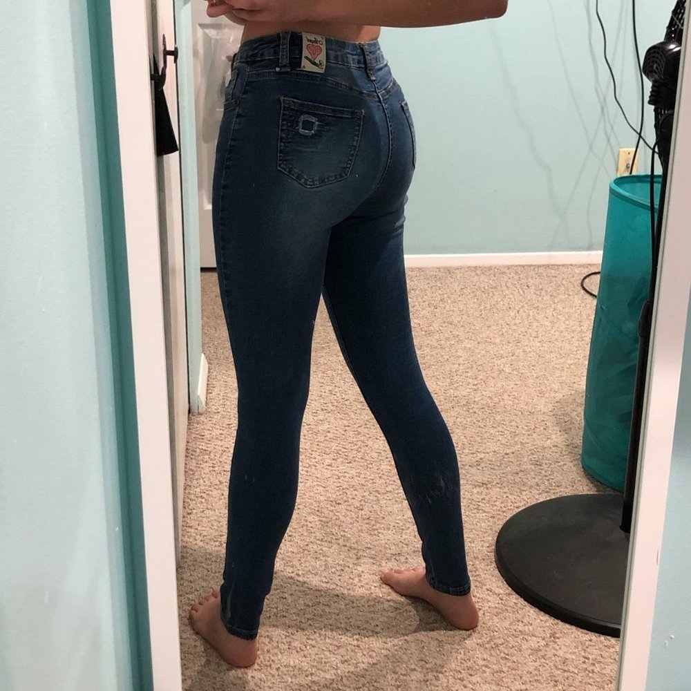 Patched Skin Tight Jeans